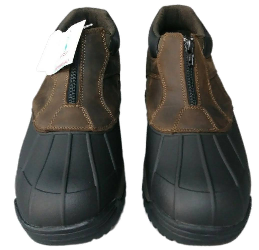 Brown Ankle Zip Boots Q377
