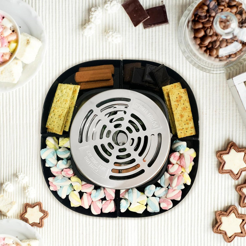 Electric S'mores Maker with 4 Marshmallow Roasting Sticks and 4 Trays E546066