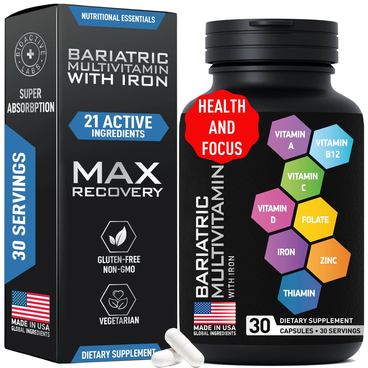 Bariatric Multivitamin with Iron, 30 Capsules F6734