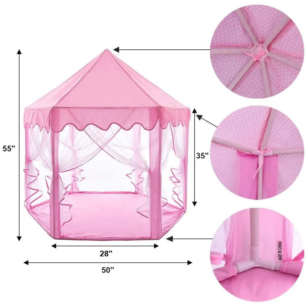 Hexagon Play Tent with Star Lights D239
