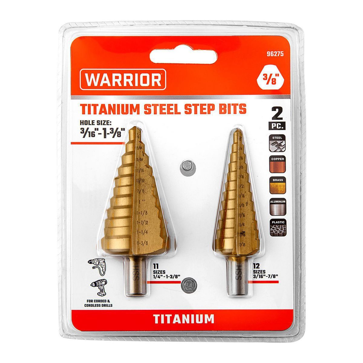3/16 in. to 1-3/8 in. Titanium Step Drill Bit R59369