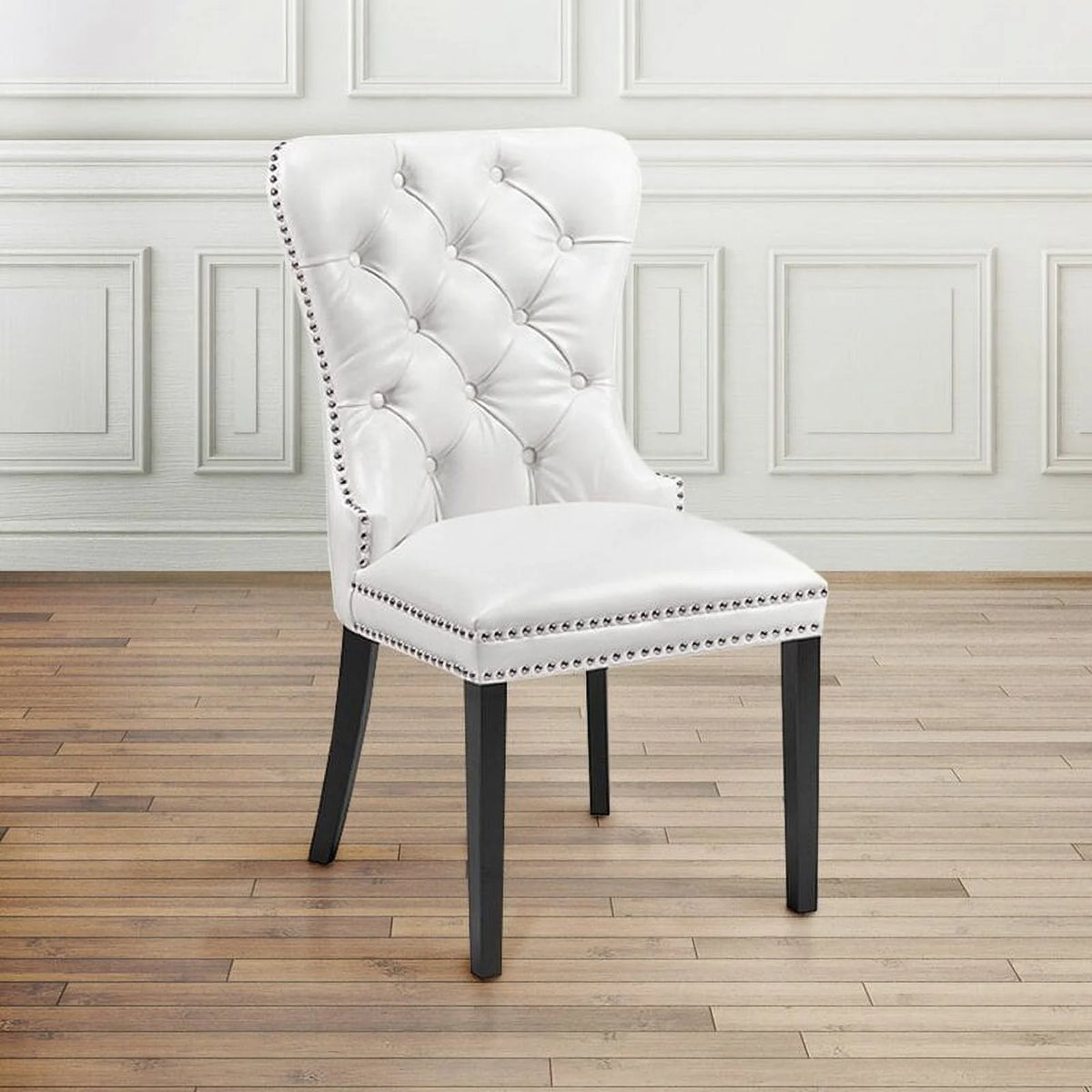 White Leather Dining Chair Q6088