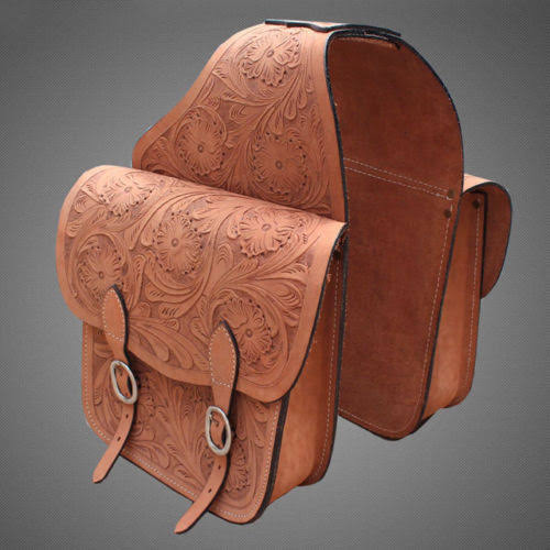 Tan Leather Horse Saddle Bag G5298