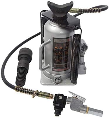 20 Ton Pneumatic Air Hydraulic Bottle Jack with Interchangeable Adaptor Heads E37811