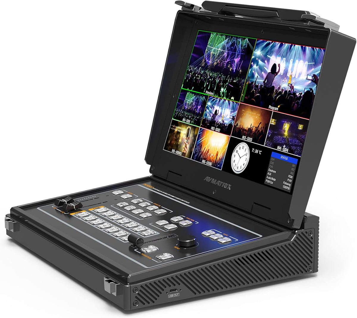 13.3 Portable 6 Channel 4×SDI and 2×HDMI Inputs Multi-Format Streaming Switcher Z3194
