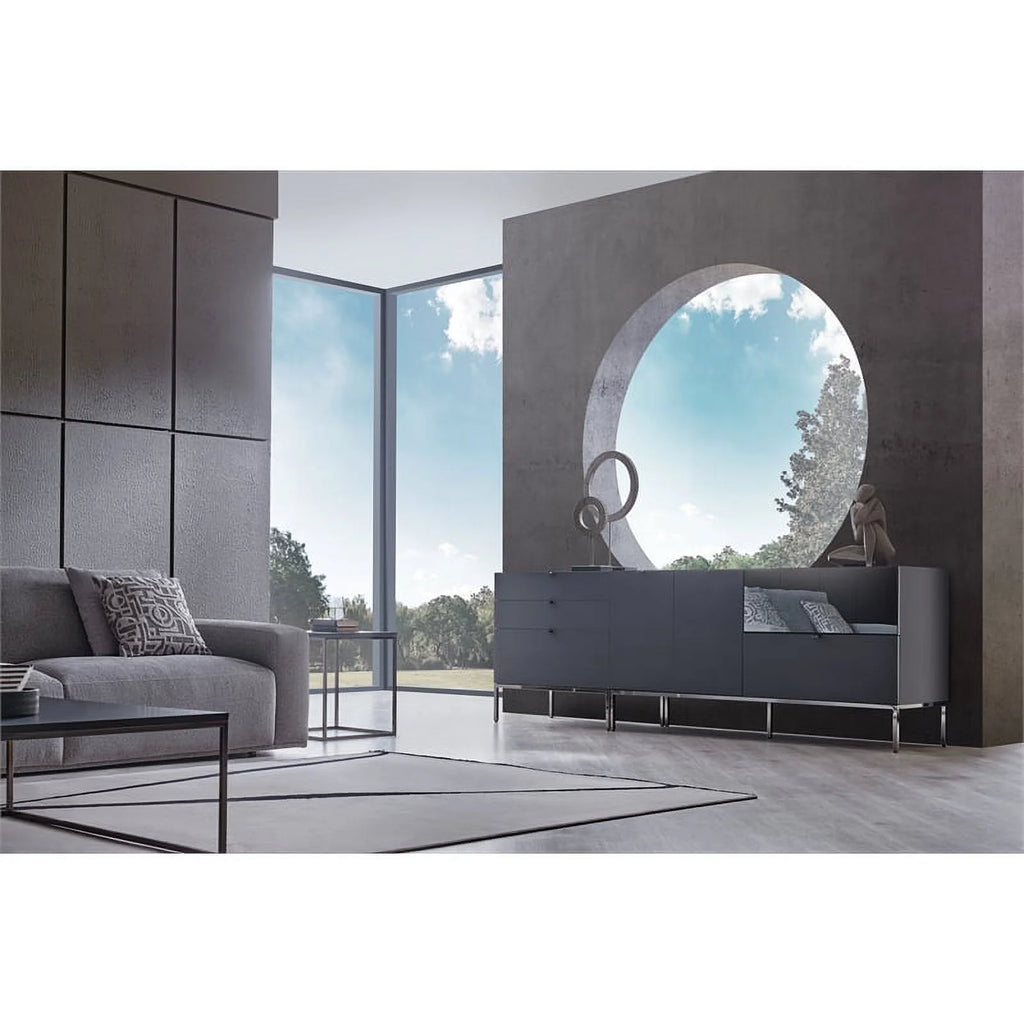 Black Engineered Wood & Metal Side Table O747033