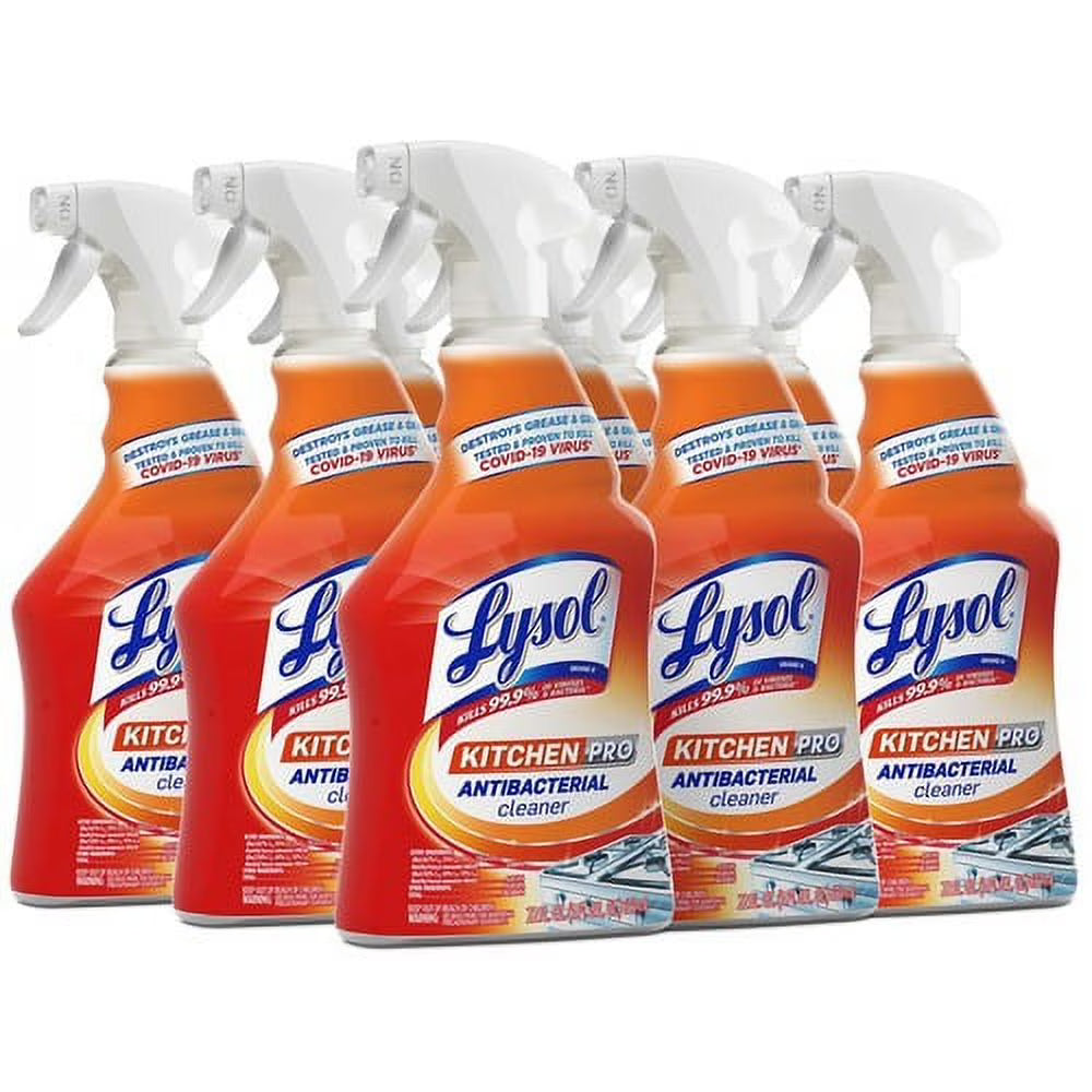 Lysol Kitchen Pro Antibacterial Cleaner - Liquid - 22 fl oz - Fresh Citrus Scent - Clear B4377