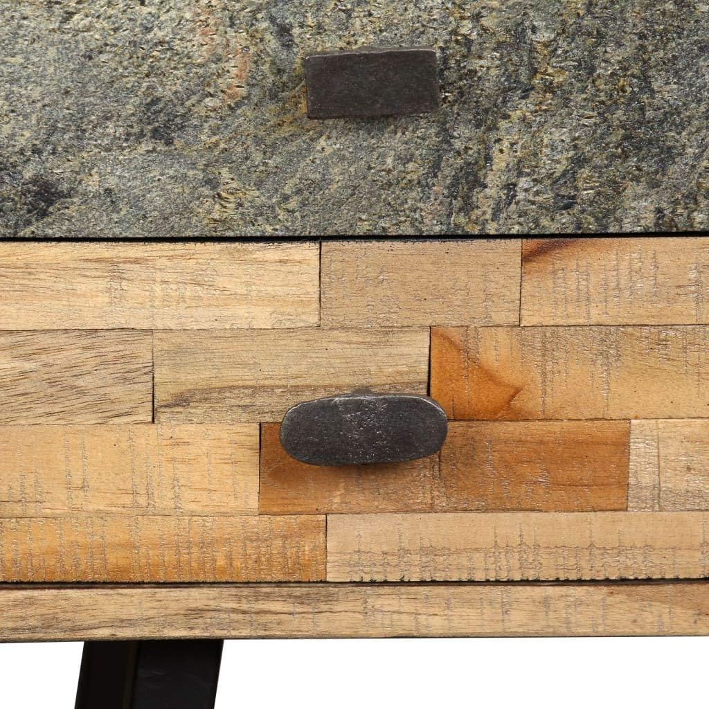 Solid Reclaimed Teak Desk with 4 Drawers 43.3"x19.6"x29.9" I256739