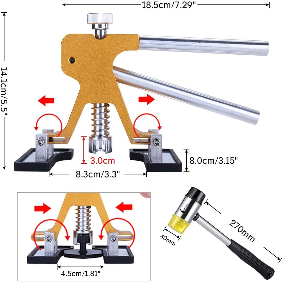 35pcs Dent Puller Kit with Adjustable Width Dent Repair Tools O34138