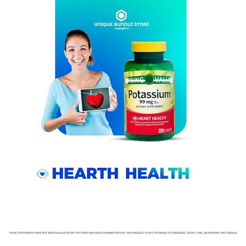 Potassium Supplement 99 mg 250 Caplets Pack of 2 D98402