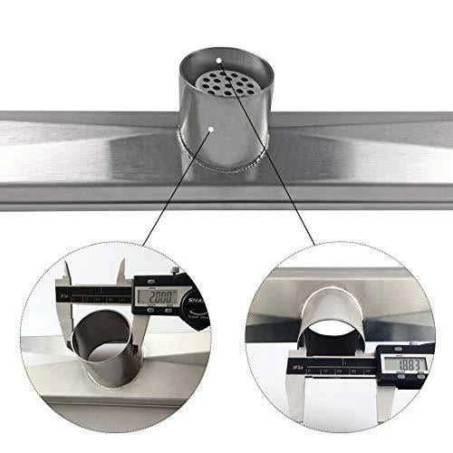 Brushed Linear Shower Drain with Tile Insert Grate I85929