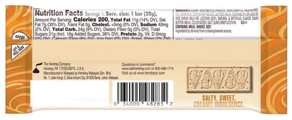 Salted Caramel White Creme with Toffee Pieces 24ct 1.38 oz Bars A7785