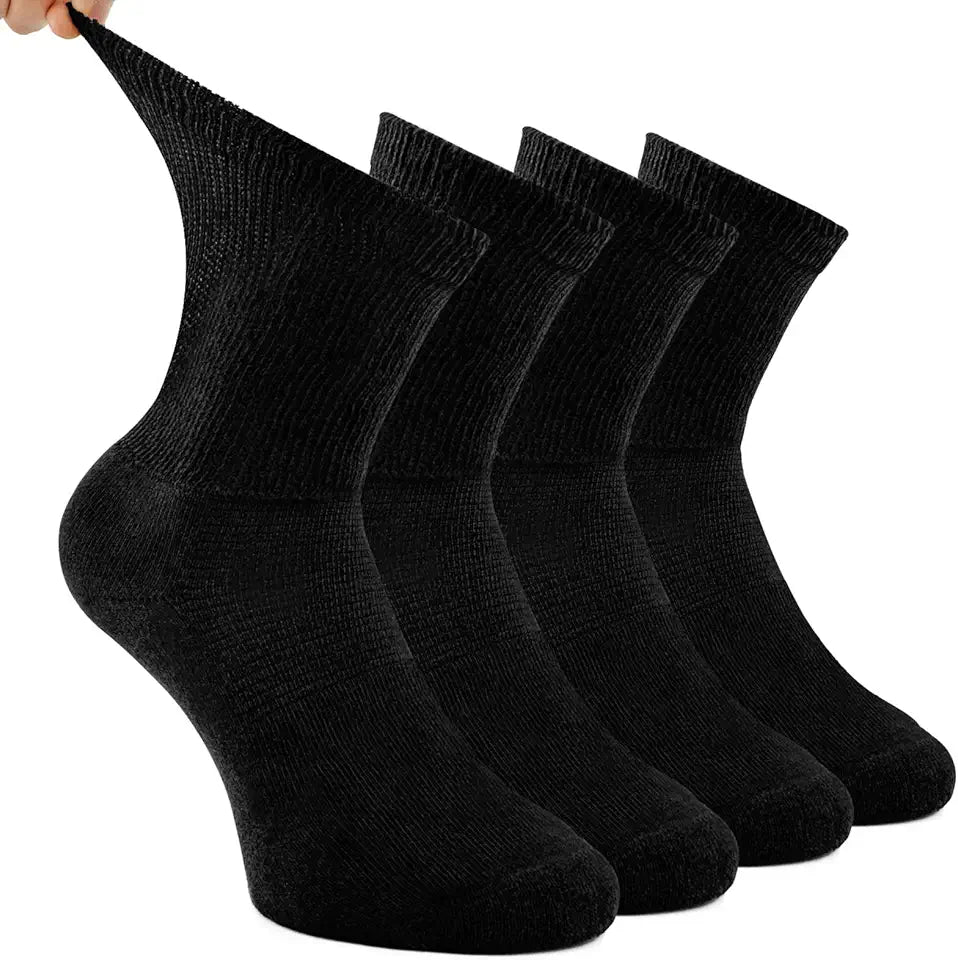 4 Pack Non-binding Cotton Crew Socks Z328