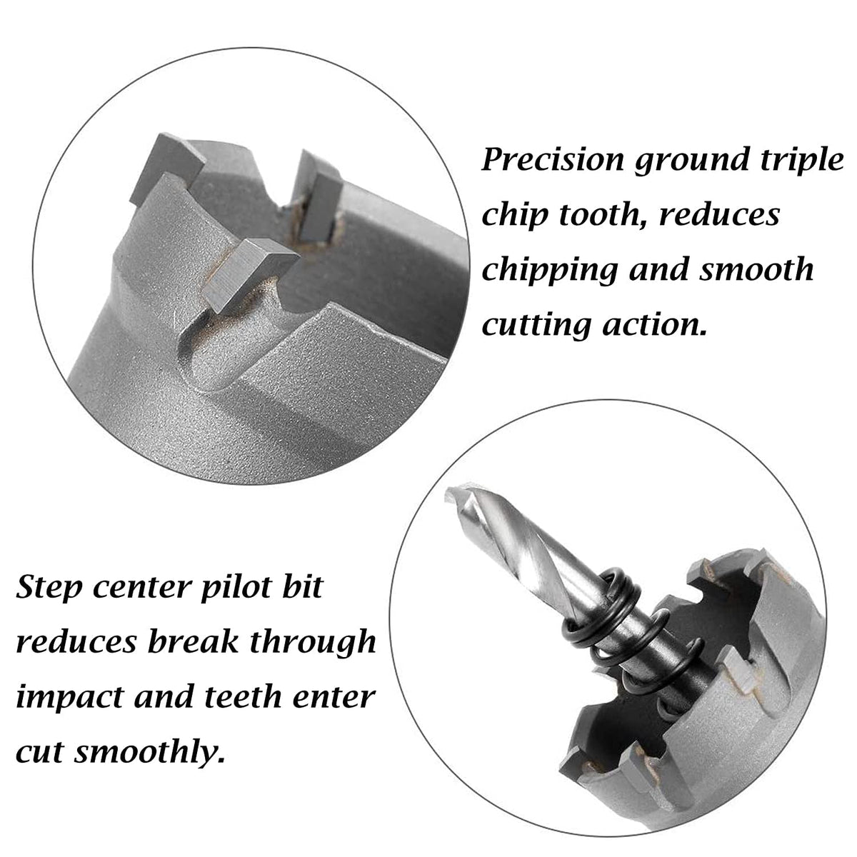 9PCS Carbide Hole Saw Kit 5/8 to 2-1/8 Inch Tungsten Carbide Tipped Hole Cutter Set C255