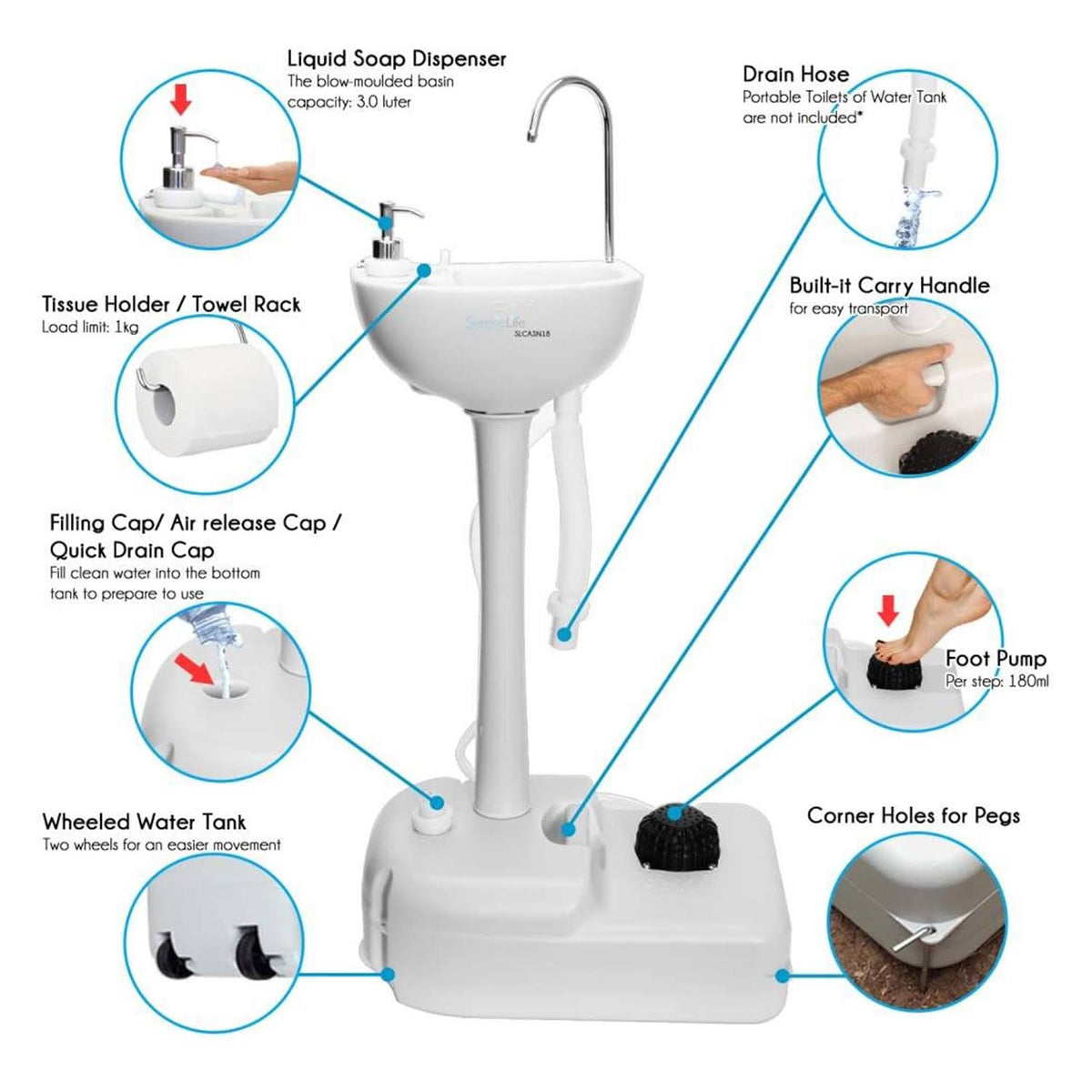 Portable Hand Wash Sink Stand 4 Pack R408556