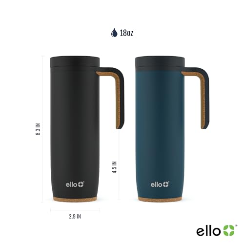 18oz Vacuum Insulated Stainless Steel Travel Mug with Side Handle and Leak-Proof Slider Lid P441127