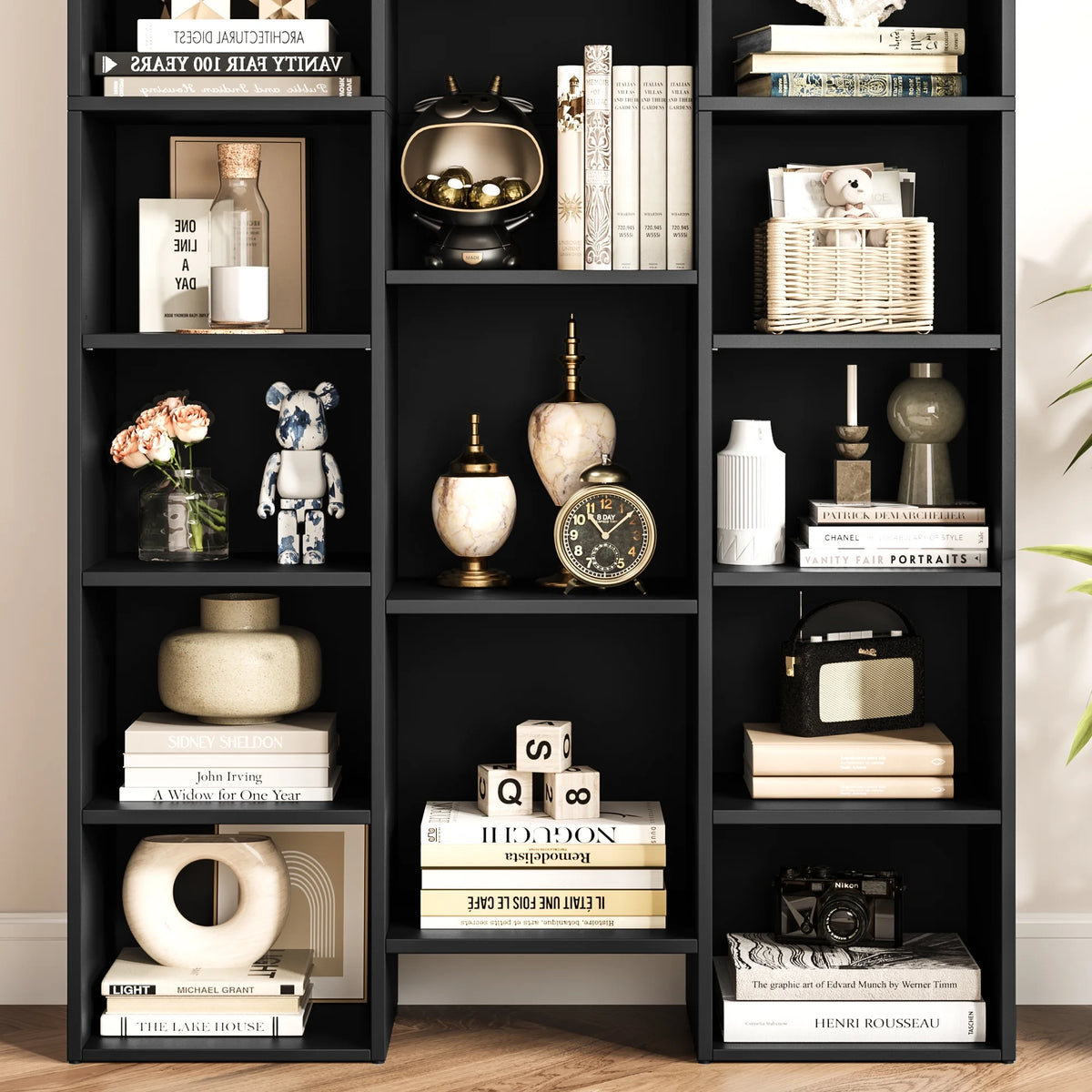 Black 21-Cube Bookcase with Adjustable Shelves R85139