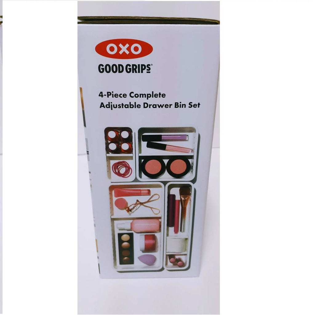 Adjustable Bathroom Drawer Bin with Removable Dividers 4 Piece Set B422997