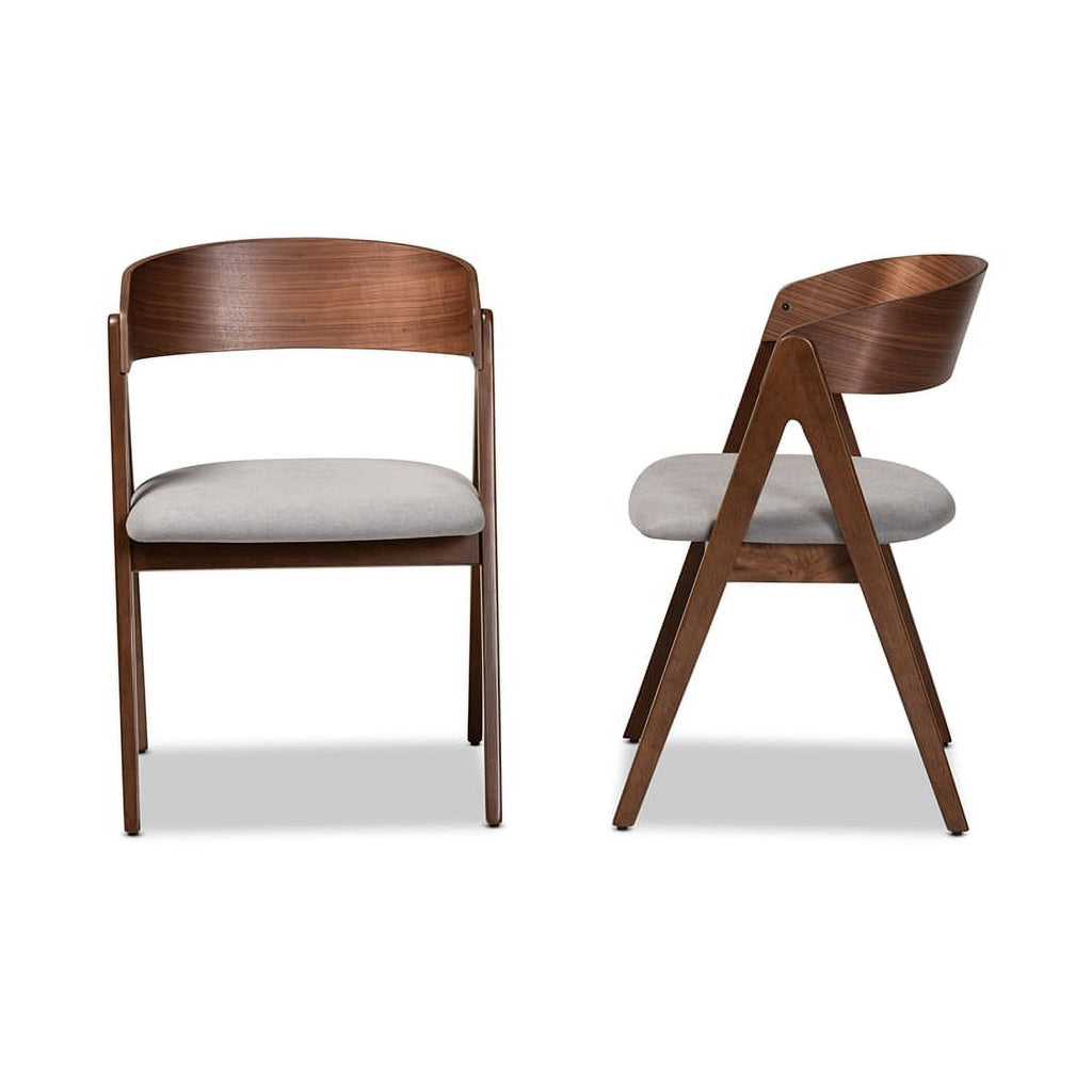 Grey and Brown Finished Wood 2-Piece Dining Chair Set Y643362
