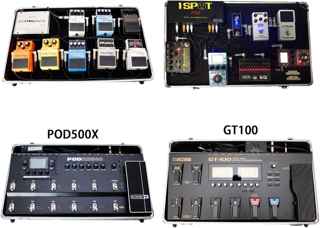 21.6x12.4x4.2in Sturdy Locking Aluminum Guitar Multi Effect Pedal Case W46339