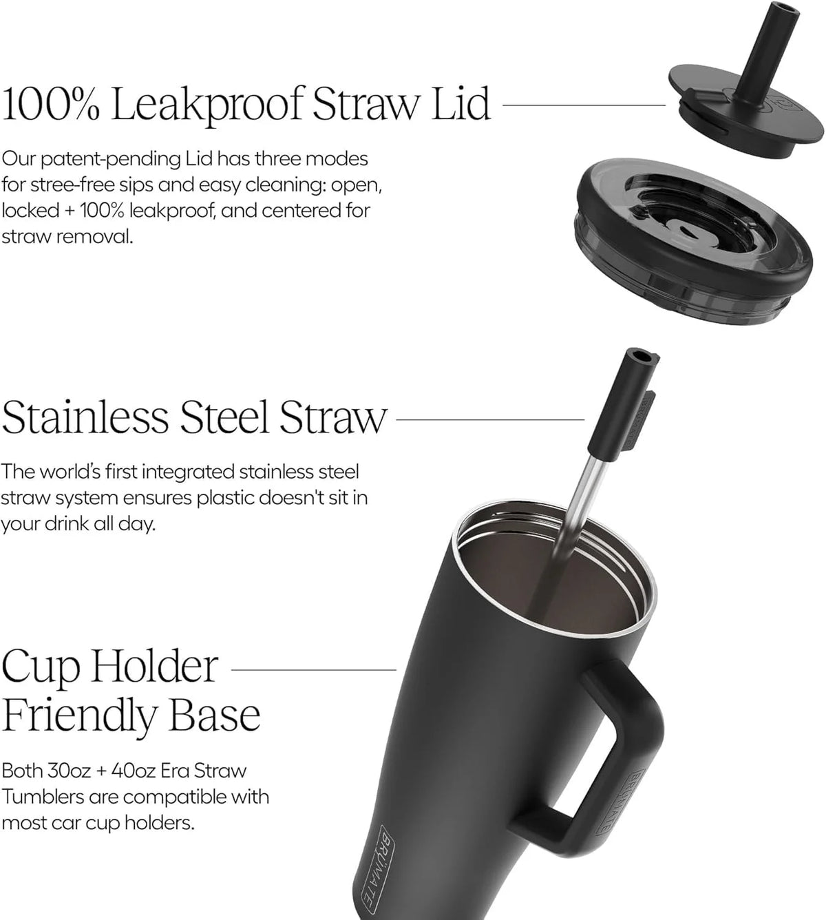 30 oz Stainless Steel Insulated Tumbler with Lid and Straw E29673