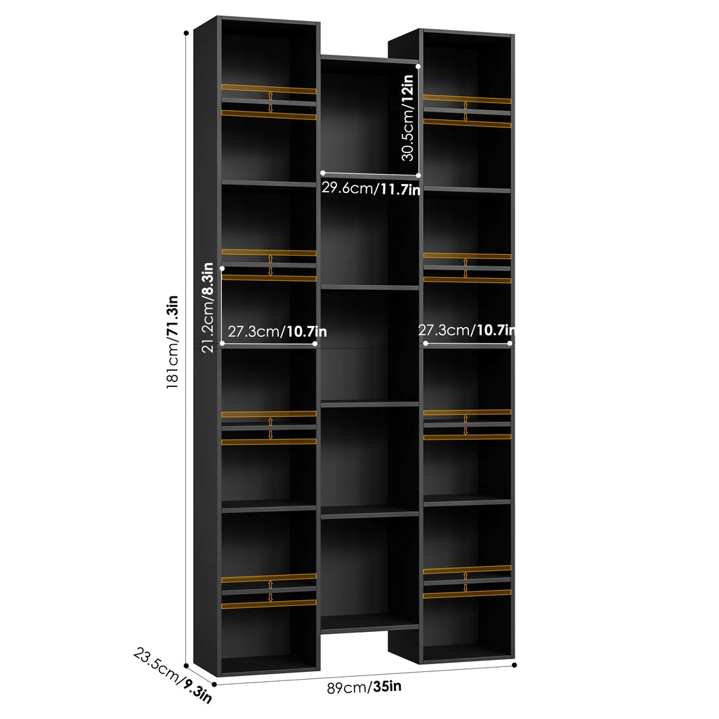 Black 21-Cube Bookcase with Adjustable Shelves R85139