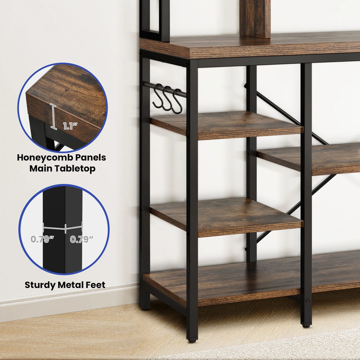 8-Tier Freestanding Kitchen Storage Shelf with Power Outlets L24165