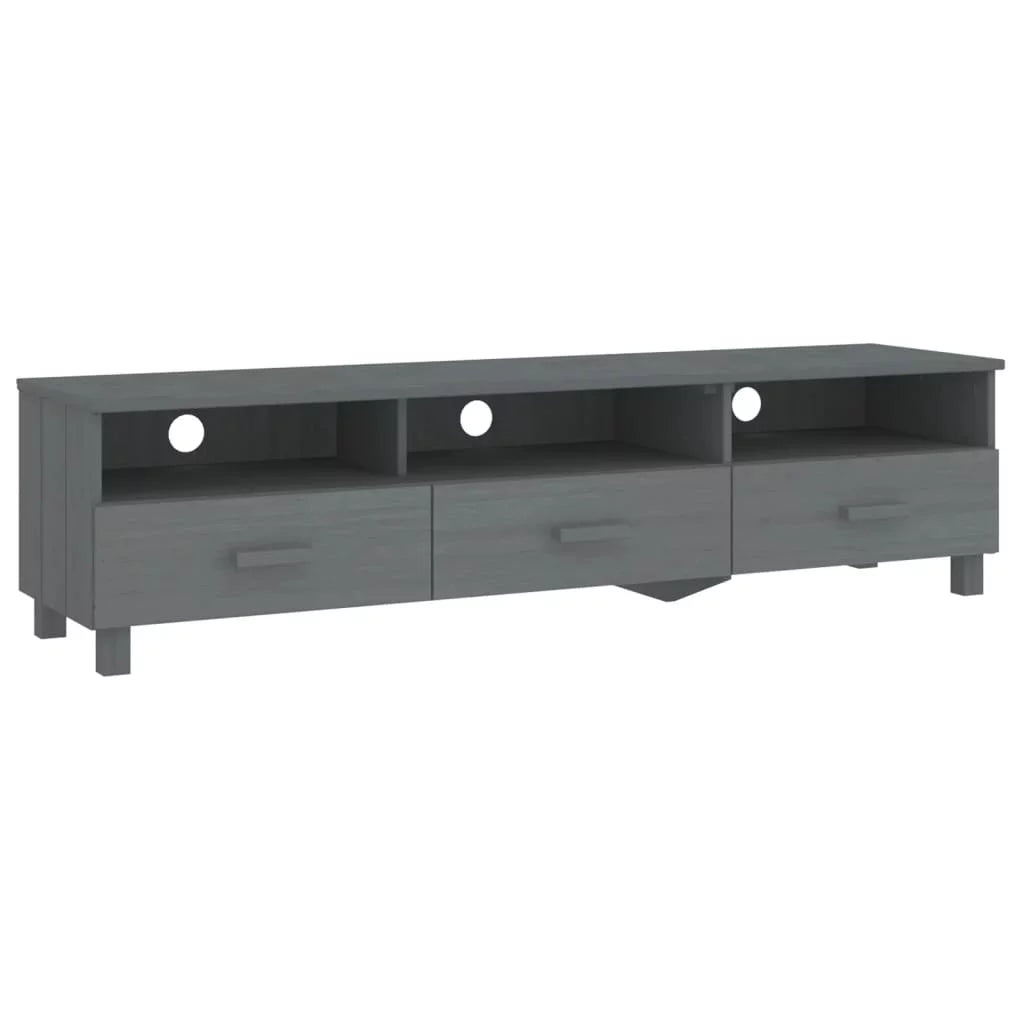 Dark Gray Solid Wood Pine TV Stand Y5741