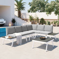 5 Piece Outdoor Patio Furniture Set Grey Q35046