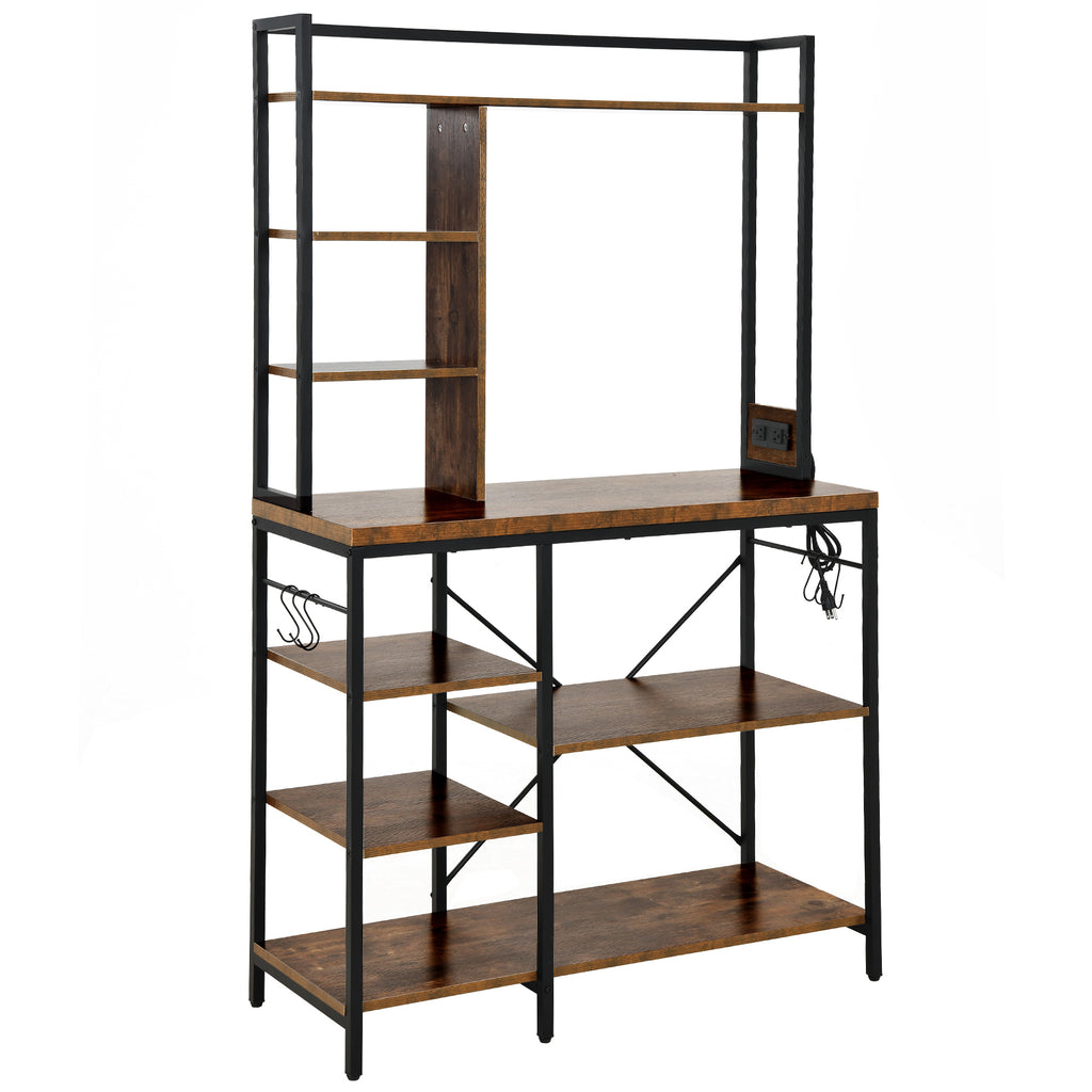 8-Tier Freestanding Kitchen Storage Shelf with Power Outlets L24165