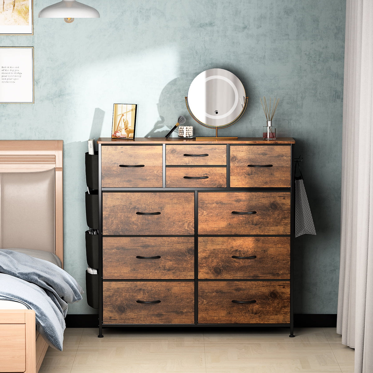 Brown 10 Drawer Dresser A855