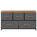 Dark Gray 5 Drawer Fabric Dresser O475