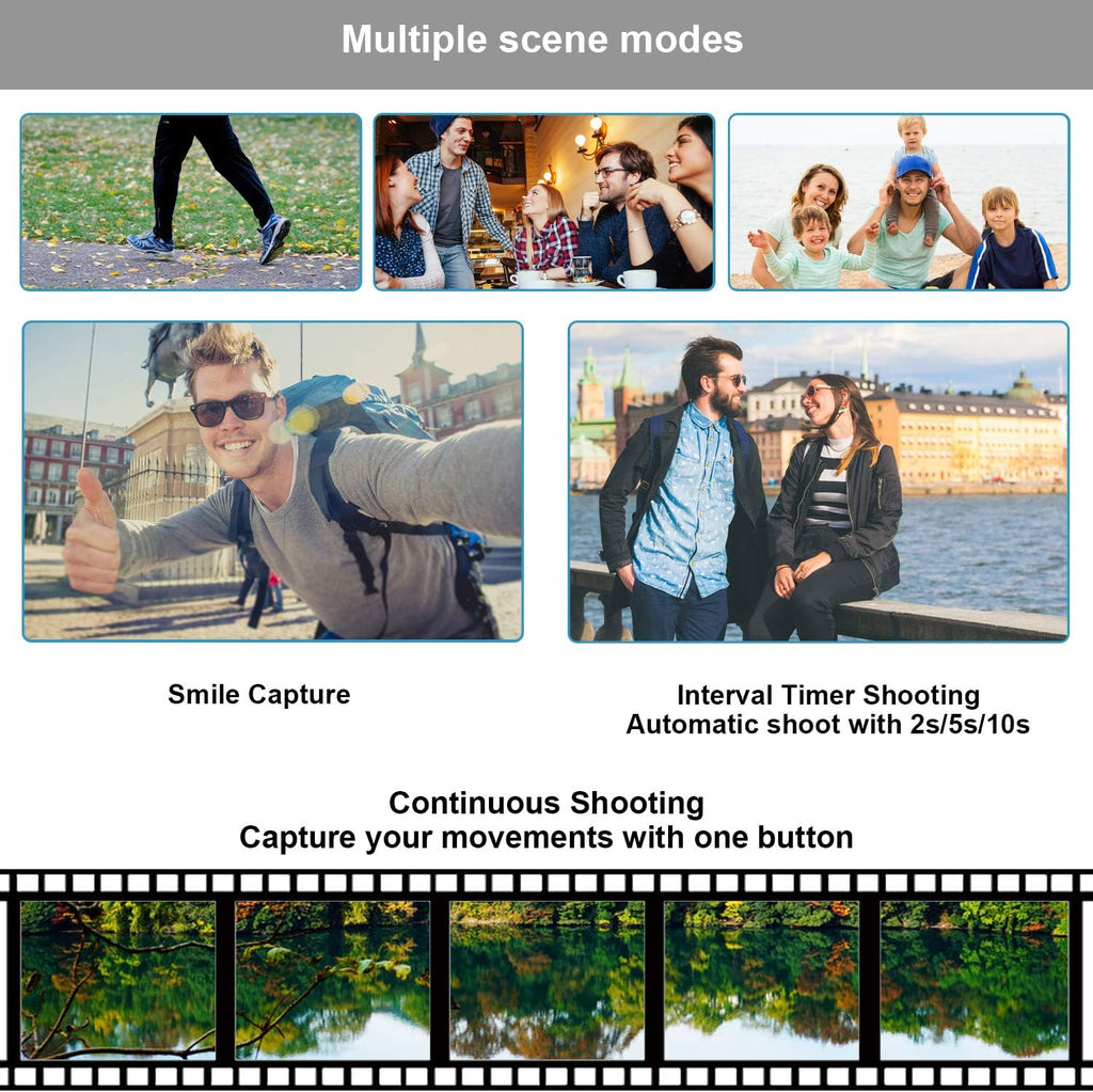 FHD 1080p Vlogging Camera Recorder 2.7 Inch 270 Degree Rotation LCD Video Camera, Pack of 2 X78739