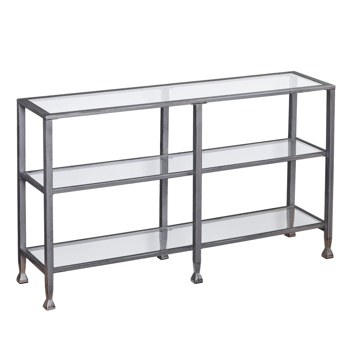 Metal Glass 3-Tier Console Table W558