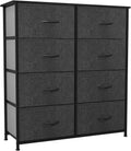 8 Drawer Fabric Dresser with Steel Frame and Wooden Top D257087