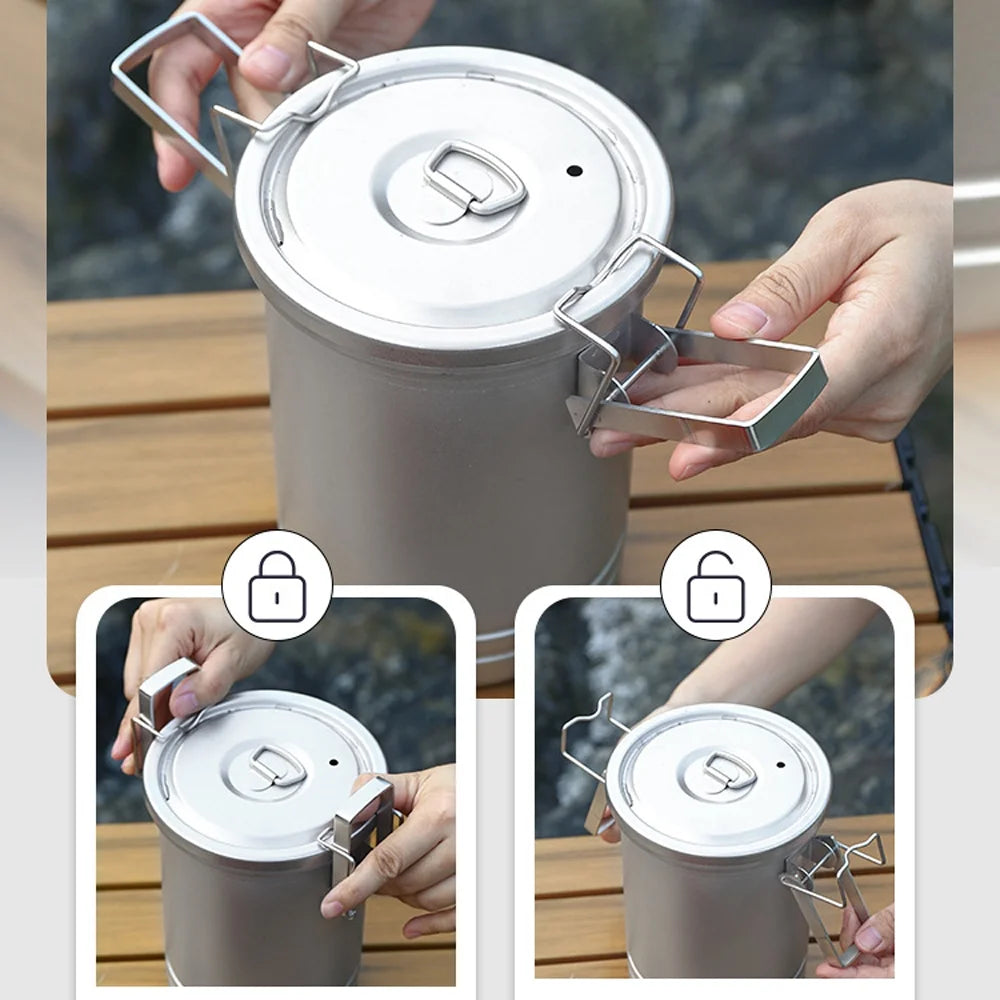 Stainless Steel Pot Portable Camping Cookware A88853
