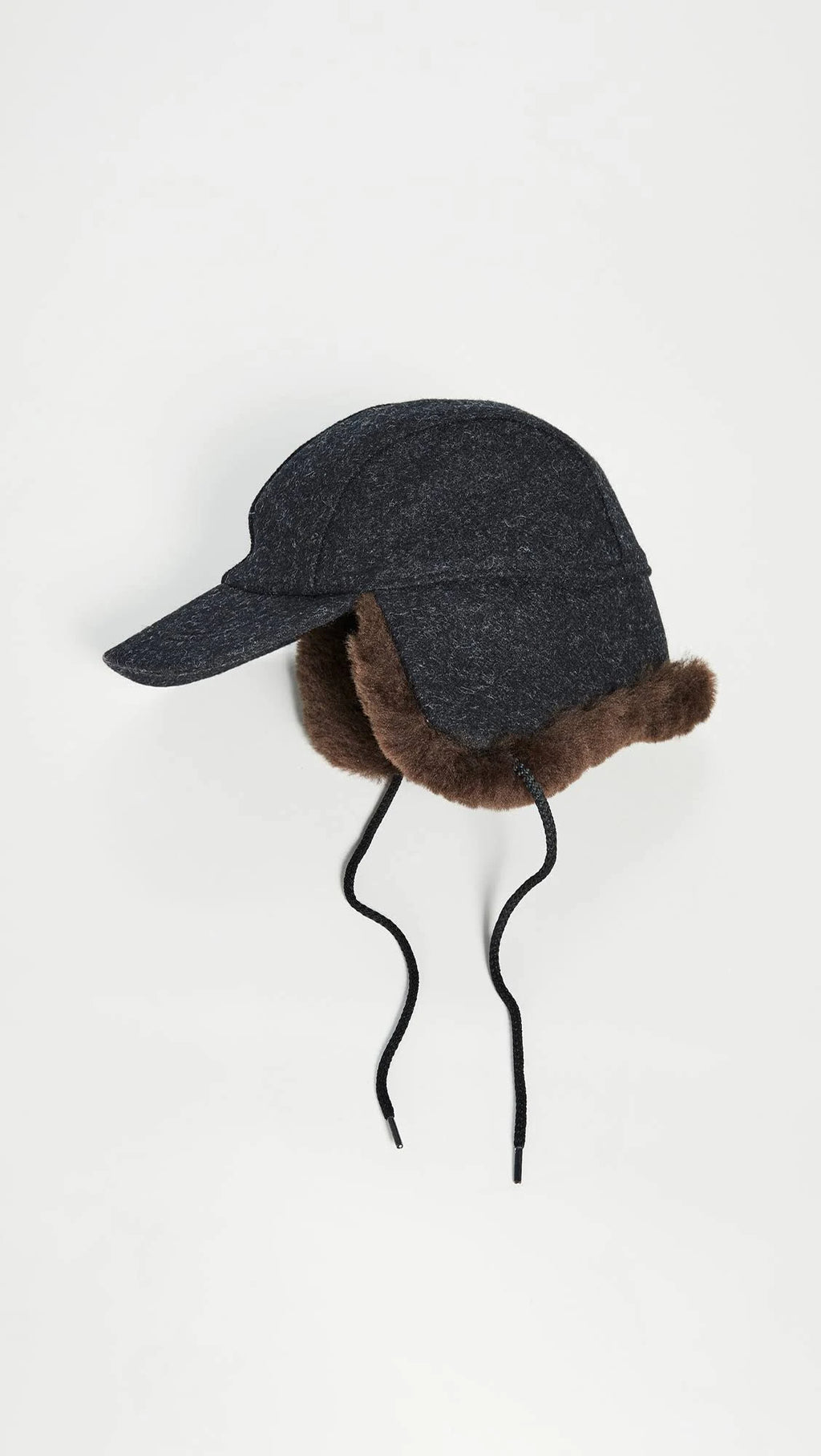 Charcoal Dark Brown Double Mackinaw Cap Q444