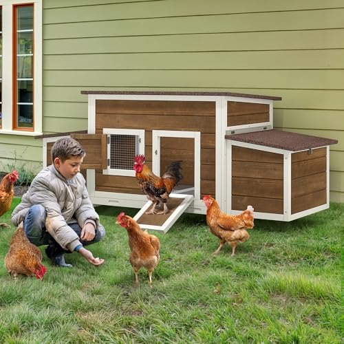 11.5ft² Wooden Chicken Coop with 2 Nesting Boxes U581173