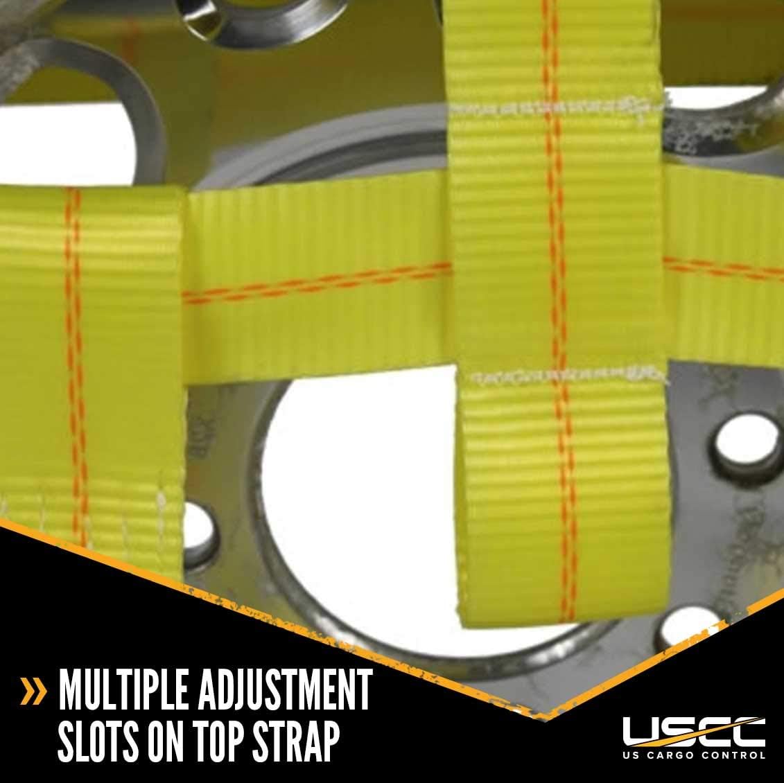 Side Mount Wheel Net with Cam Buckle, Two Ratchets and Chain Extensions, Polyester Webbing P998