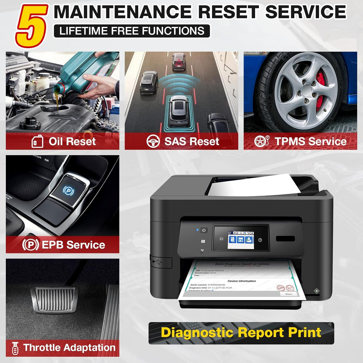 OBD2 Scanner CRP129E Code Reader with Oil EPB TPMS SAS Throttle Reset Diagnostic Tool AutoVIN Z38746