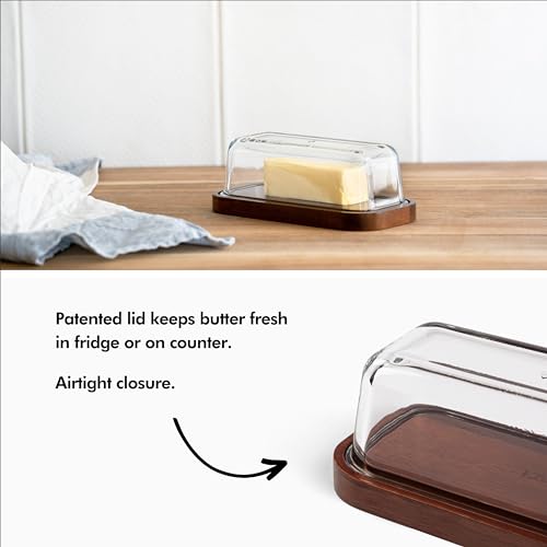 Glass butter dish with airtight lid V56688