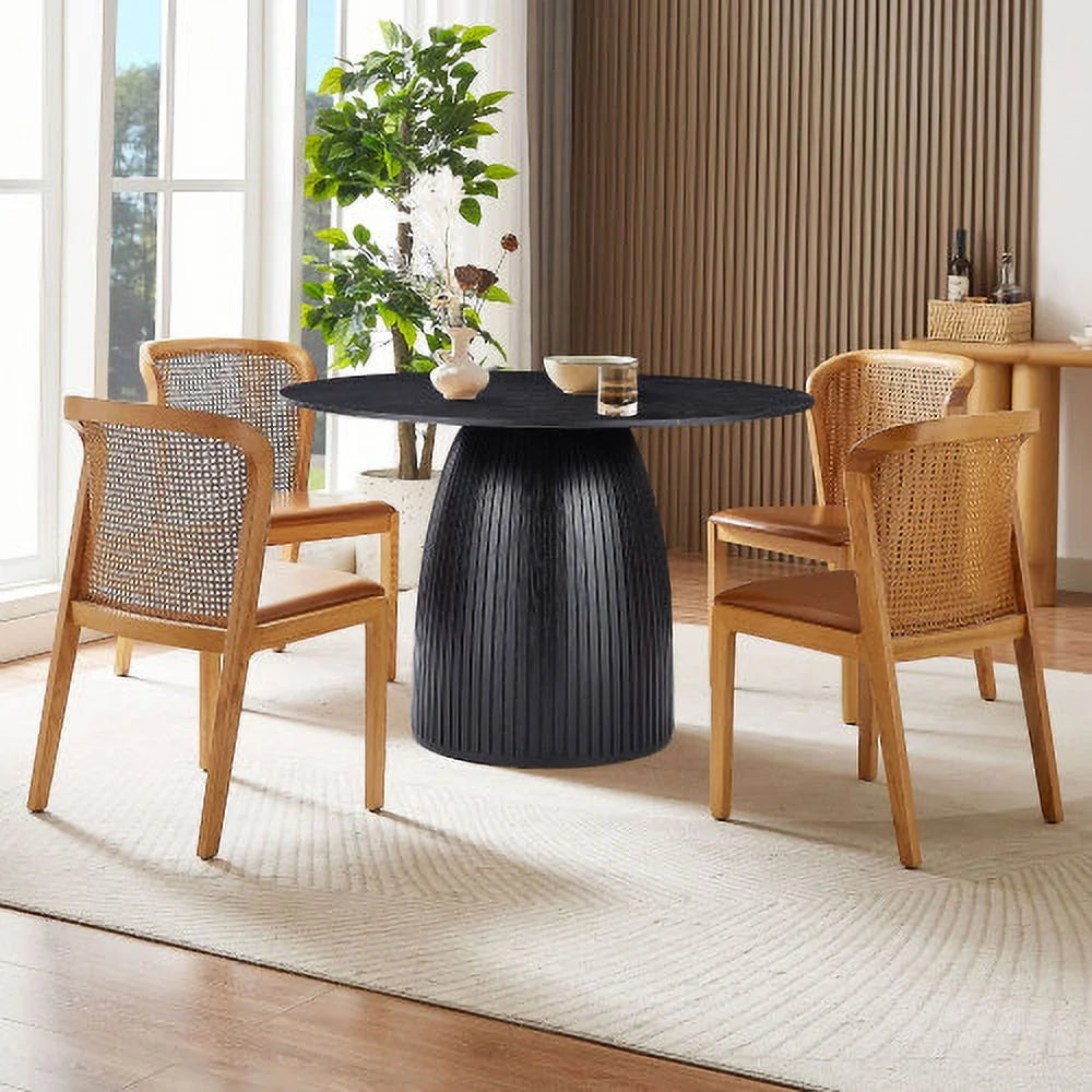 47.24 inch Black MDF Dining Table Z774341