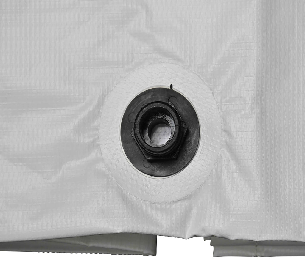 5' x 5' White Vinyl Coated Waterproof Drain Tarp with Heavy Duty Grommets H92046