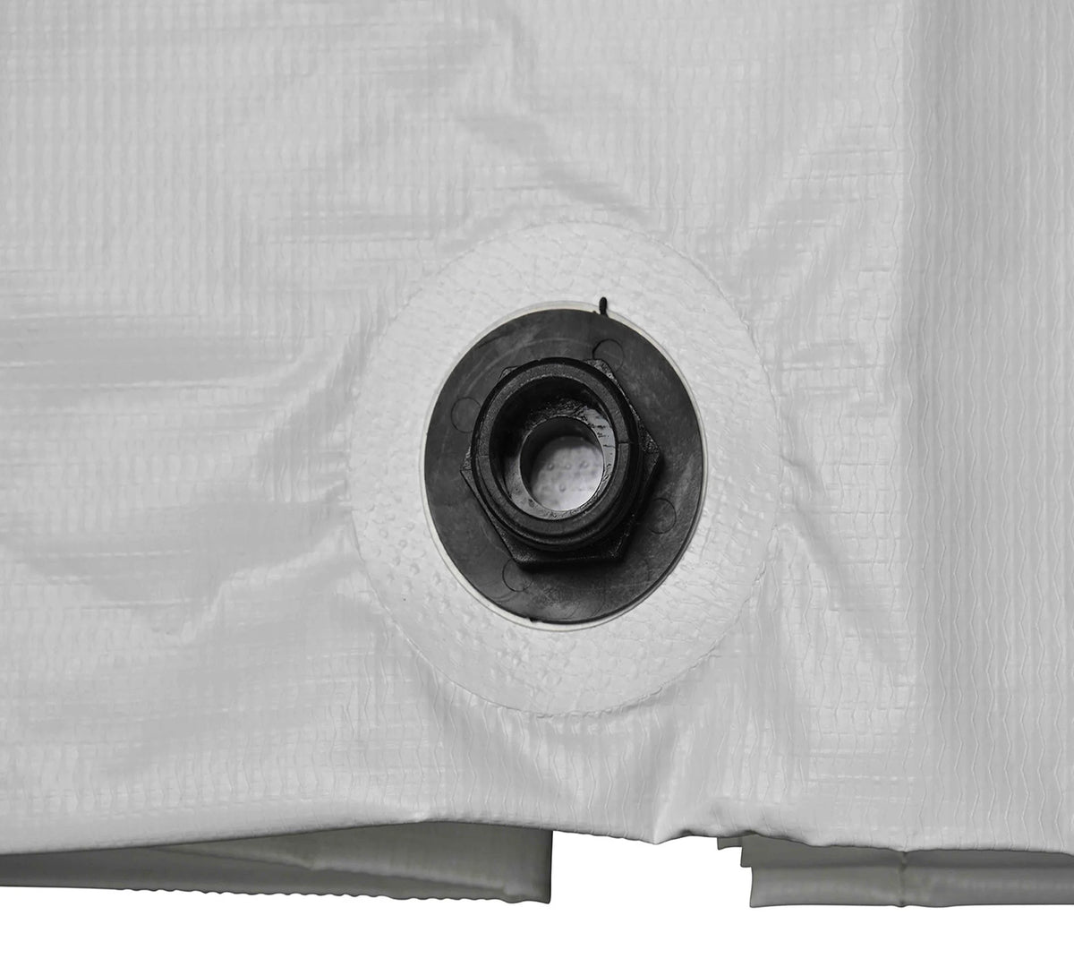 5' x 5' White Vinyl Coated Waterproof Drain Tarp with Heavy Duty Grommets H92046