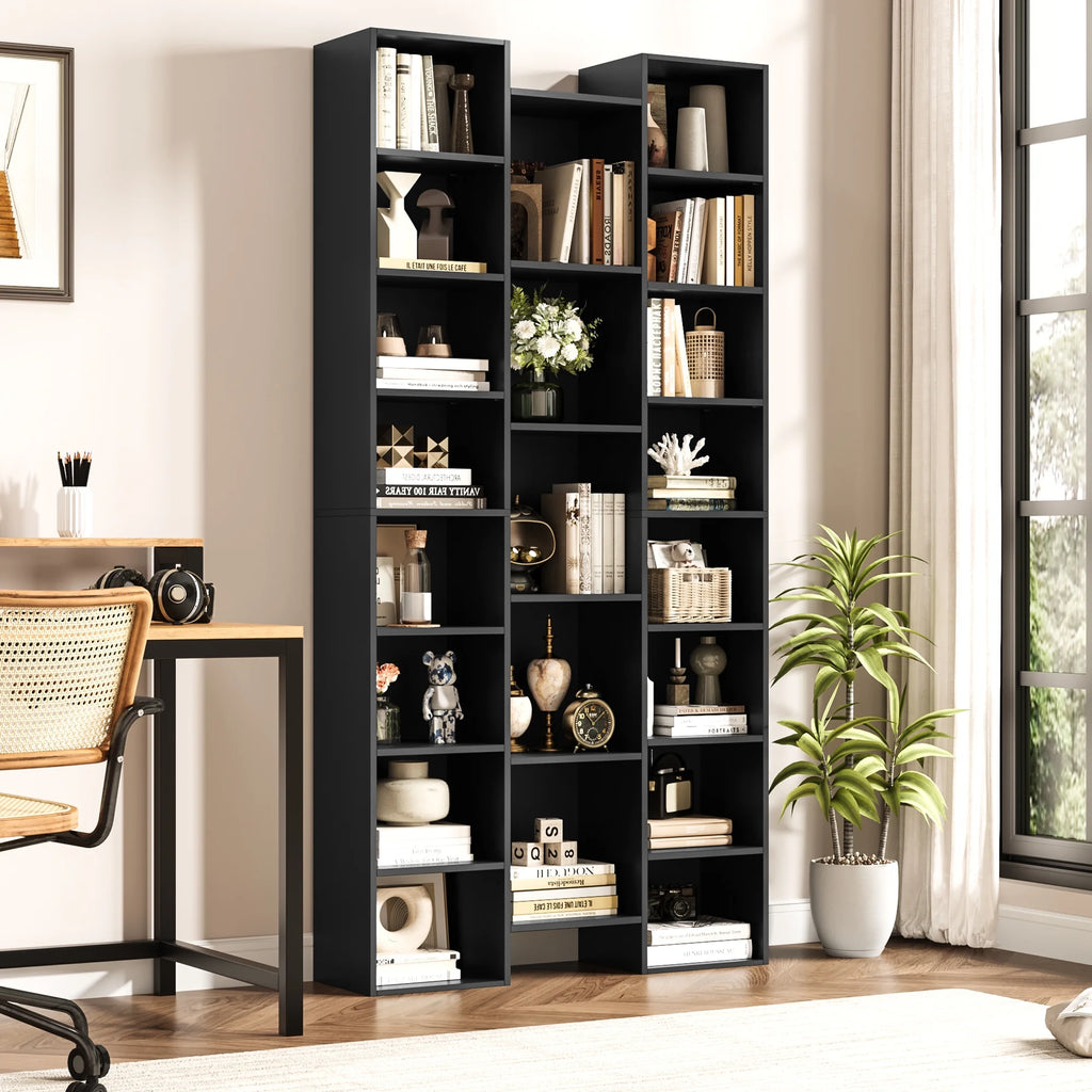 Black 21-Cube Bookcase with Adjustable Shelves R85139