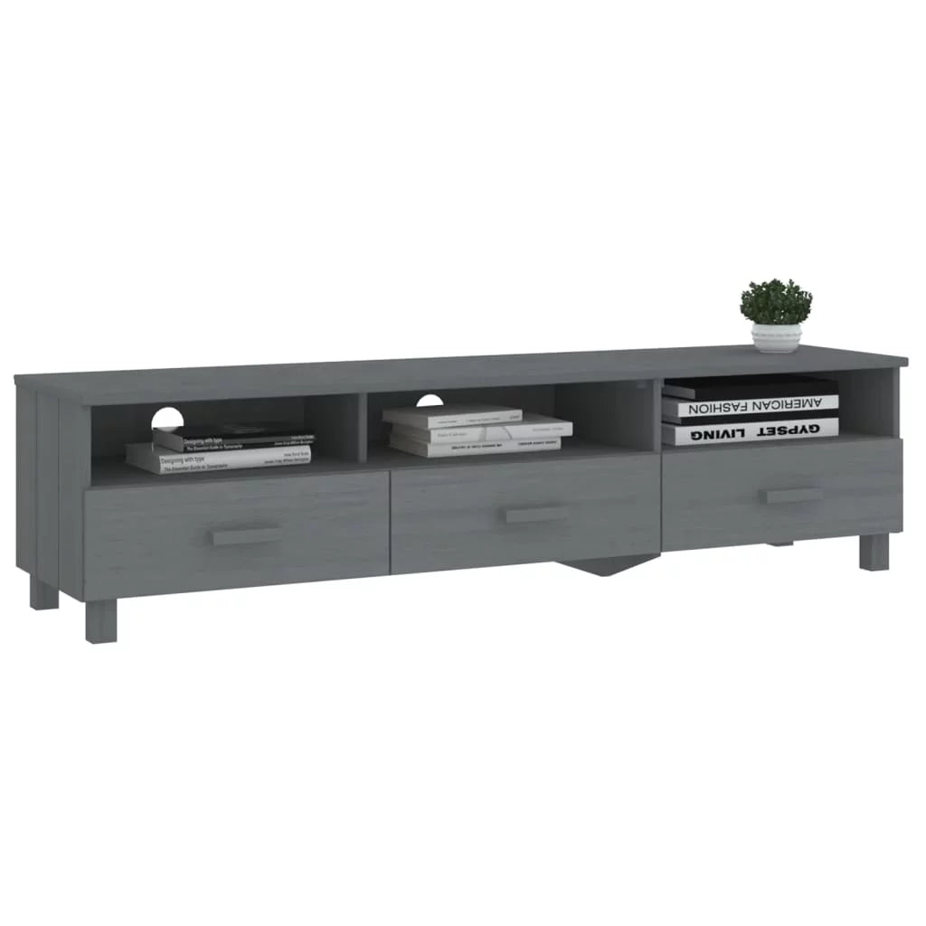 Dark Gray Solid Wood Pine TV Stand Y5741
