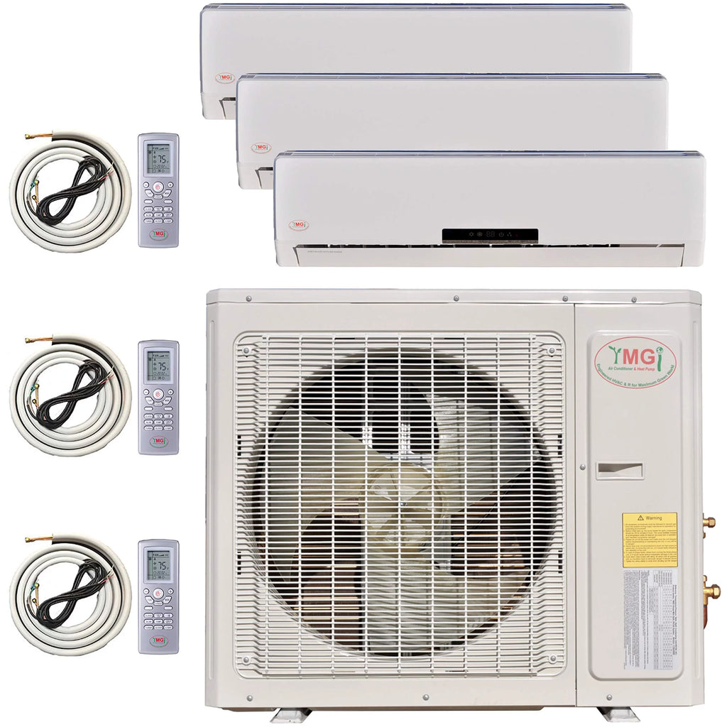 Mini Split Ductless Air Conditioner 3 Zone 9000 12000 12000 Inverter Compressor I9479