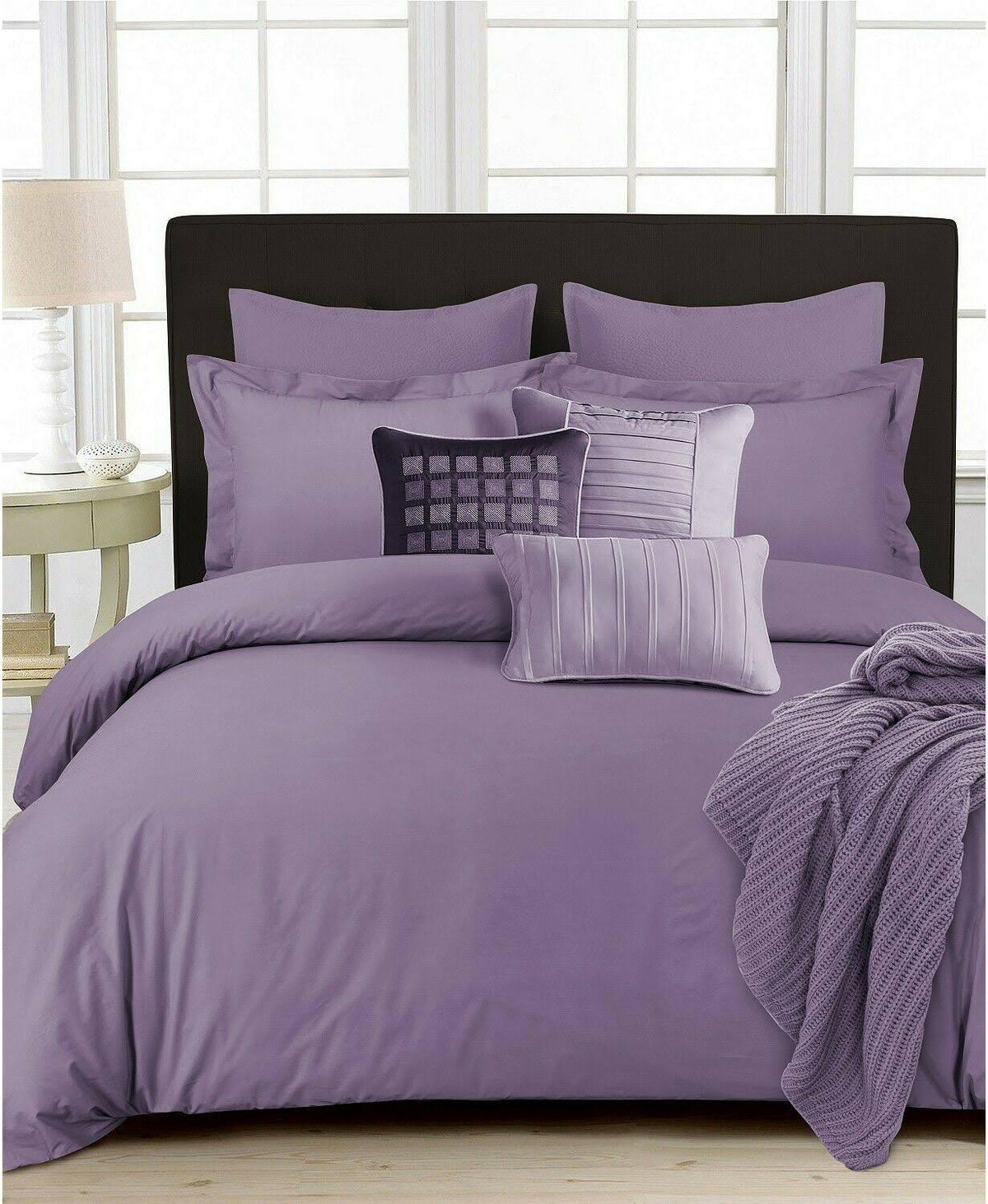 Queen Lavender Egyptian Cotton Percale Duvet Cover Set R259317
