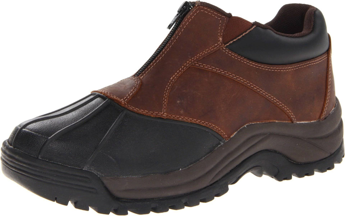 Brown Ankle Zip Boots Q377