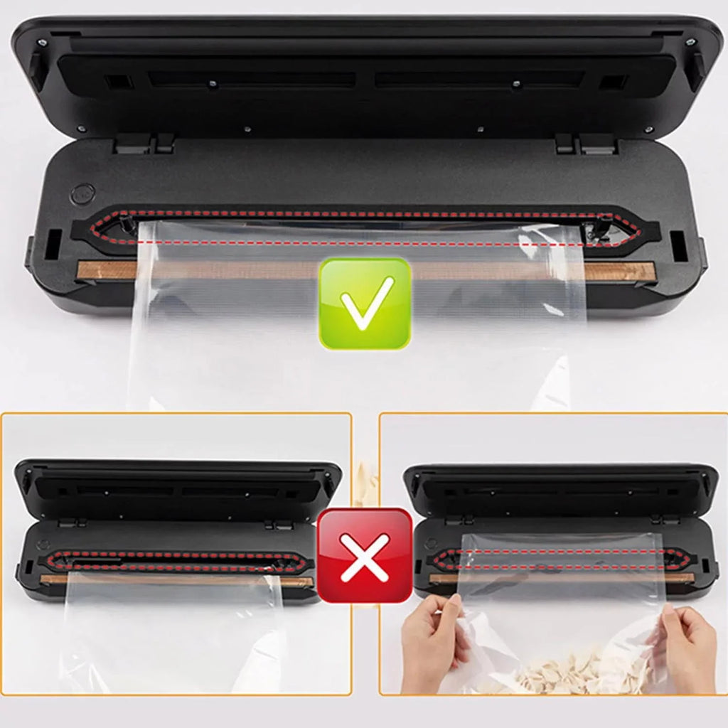 Food Vacuum Sealer Machine with 2 Rolls Vacuum Sealer Bags X96137